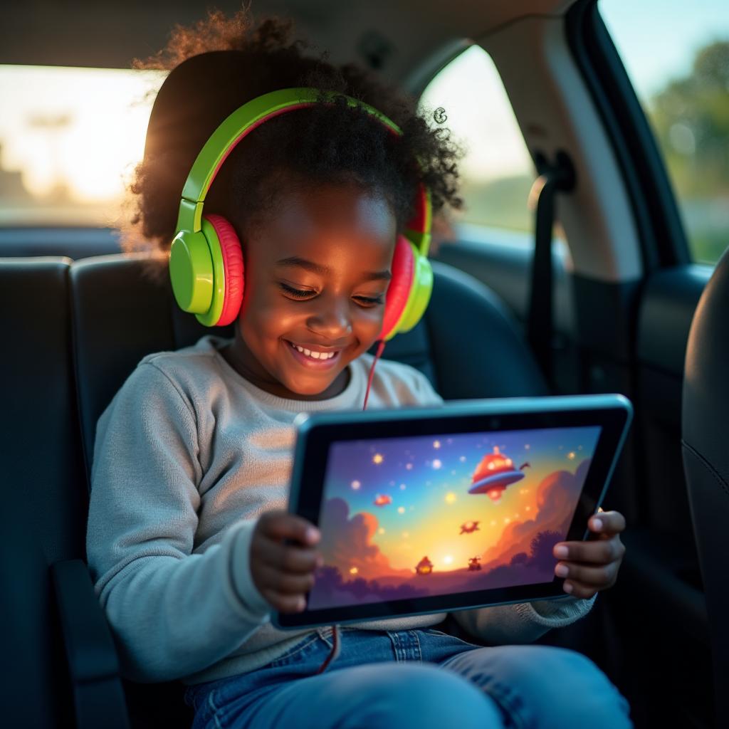 Child enjoying an illustrated story